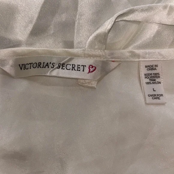 VTG Victoria’s Secret White Satin Mini Slip Dress Sequin 90s Fairy Women’s Sz L - Picture 6 of 7